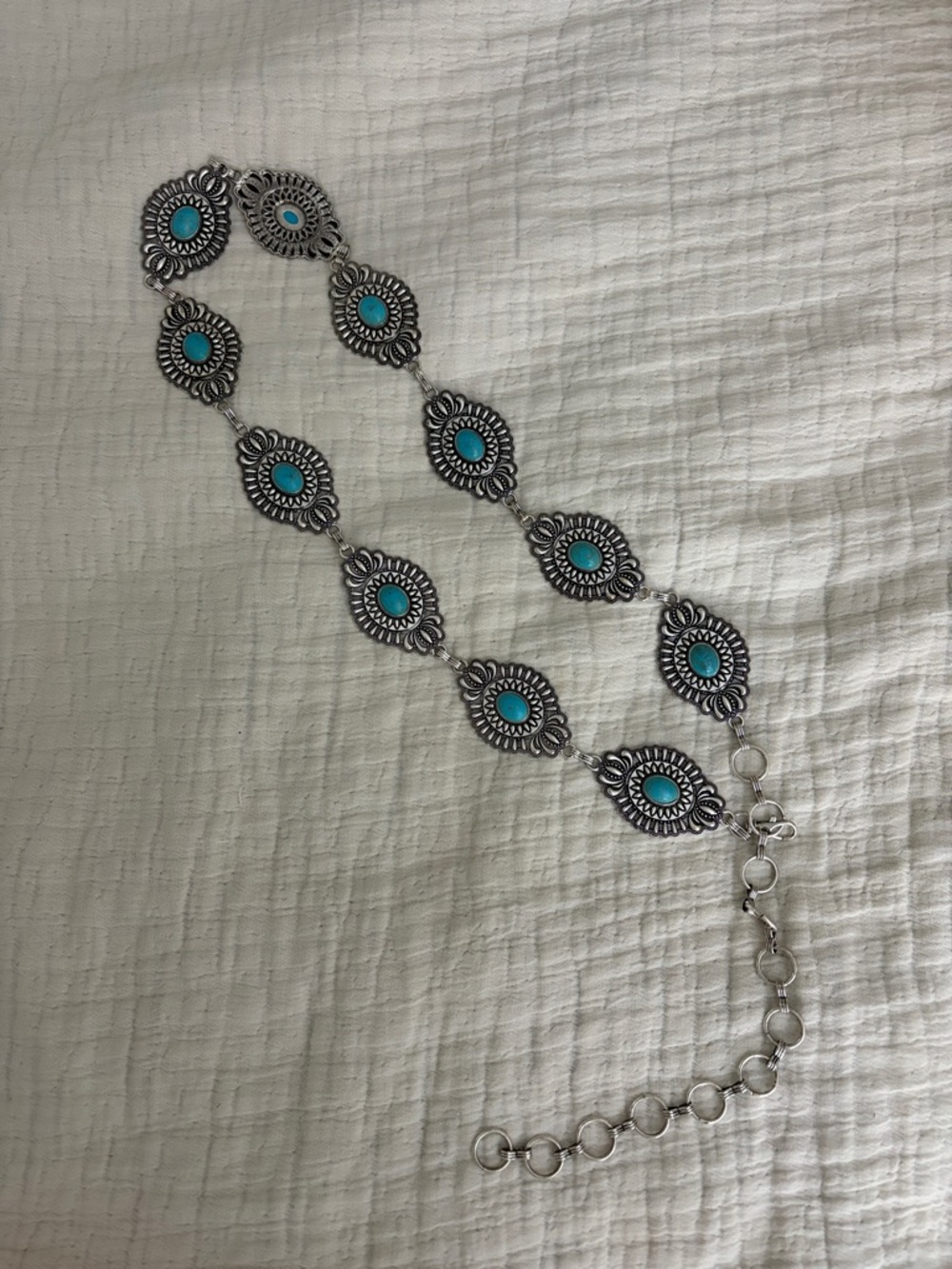 Turquoise Silver Concho Link Belt